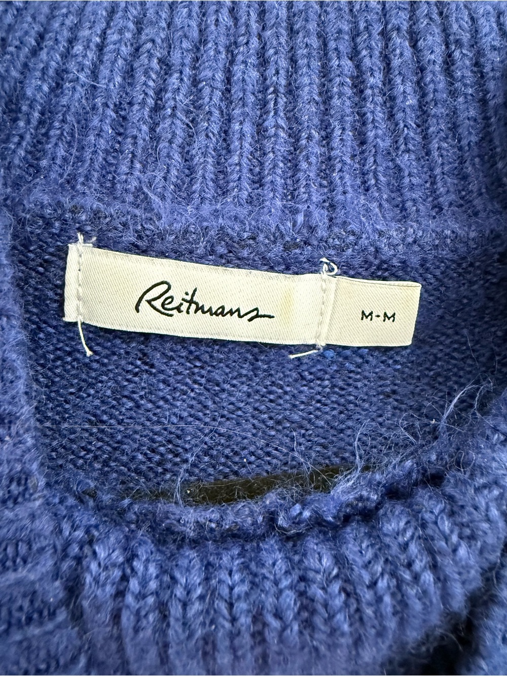 Reitmans Royal Blue Cable Mock Neck Sweater - Picture 2 of 2